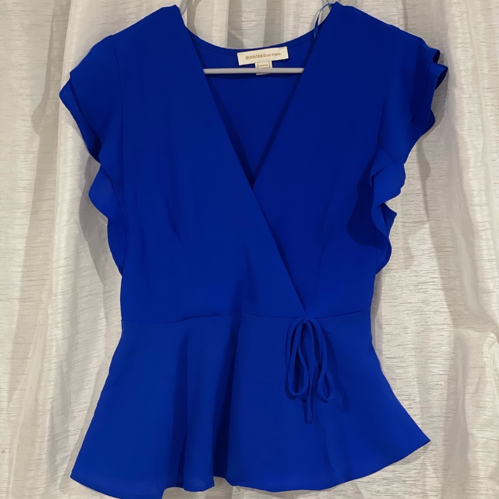 Royal blue flowy top